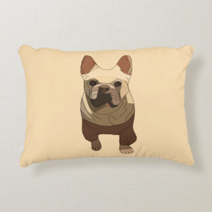 French Bulldog, Soft Peach Decorative Cushion
