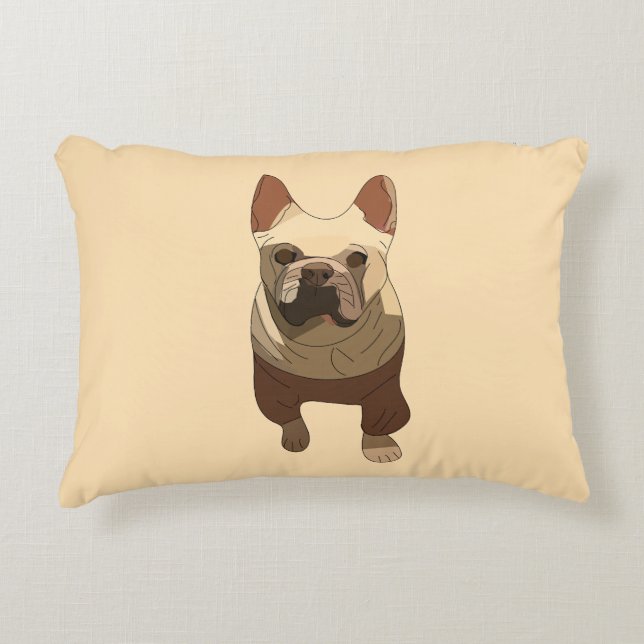French Bulldog, Soft Peach Decorative Cushion (Front)