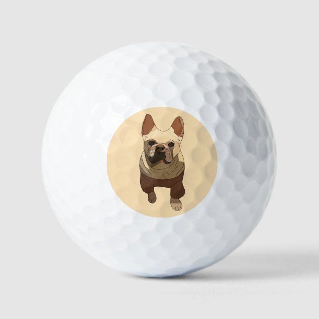 French Bulldog, Soft Peach Golf Balls (Front)