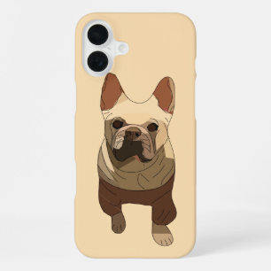 French Bulldog, Soft Peach iPhone 16 Plus Case