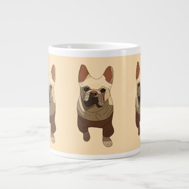 French Bulldog, Soft Peach Large Coffee Mug (Front)