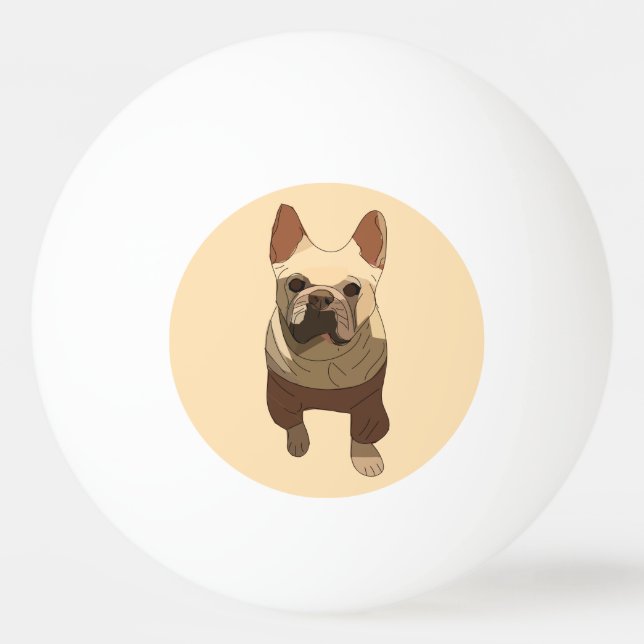 French Bulldog, Soft Peach Ping Pong Ball (Front)