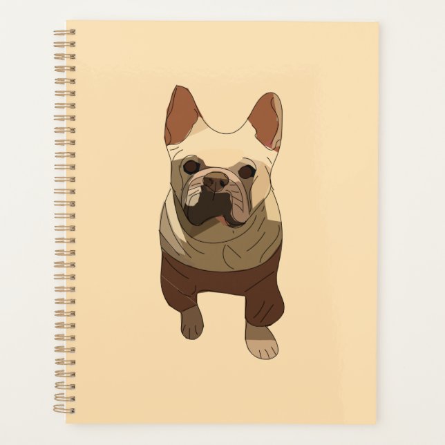 French Bulldog, Soft Peach Planner (Front)
