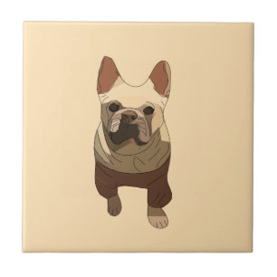 French Bulldog, Soft Peach Tile