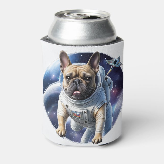 French Bulldog Space French Bulldog Can Cooler (Can Back)
