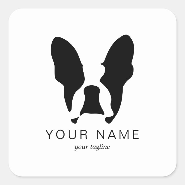 French bulldog  square sticker (Front)
