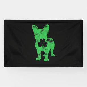 French Bulldog St Patrick's Day Boys Girls Shamroc Banner