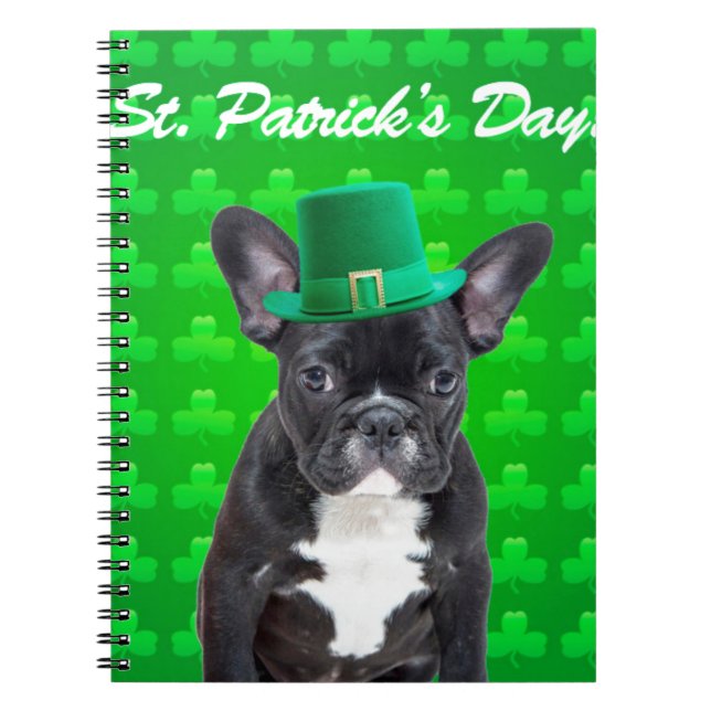 French Bulldog St Patrick's Day Notebook (Front)