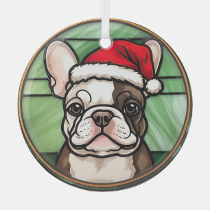 French Bulldog Stained Glass Christmas Tree Decoration