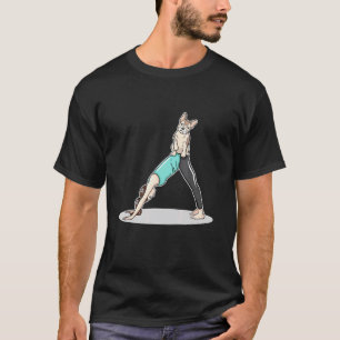 French Bulldog Standing On Woman Yoga Pose T-Shirt