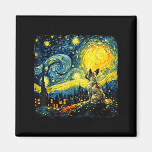 French Bulldog Starry Night Van Gogh Dog Mum Magnet