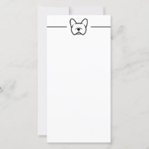 French Bulldog stationary notecard