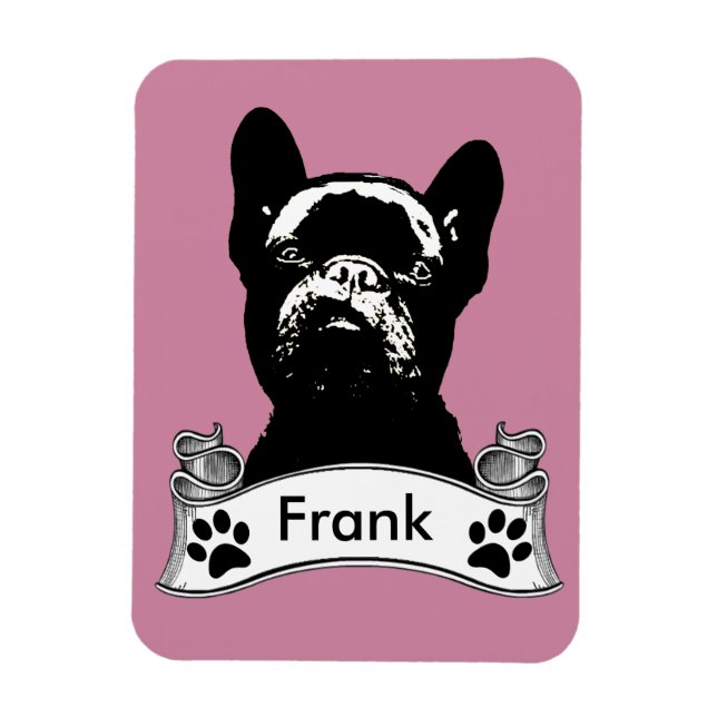French Bulldog Stencil Personalised Magnet (Vertical)
