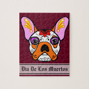 French Bulldog Sugar Skull Jigsaw Puzzle