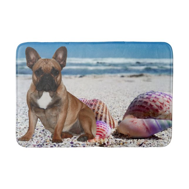 French Bulldog Summer French Bulldog Bath Mat (Front)