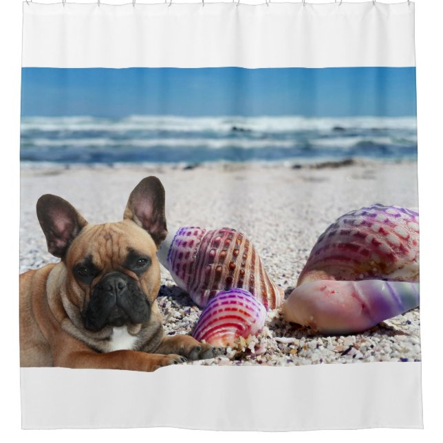 French Bulldog Summer French Bulldog Shower Curtain (Front)