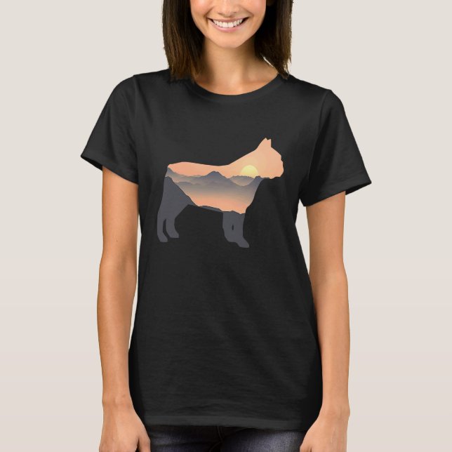 french bulldog Sun Mountain Silhouette french bull T-Shirt (Front)