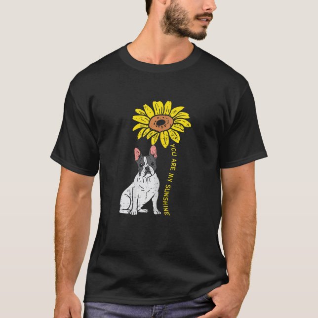 French Bulldog Sunflower Sunshine Frenchie Dog Wom T-Shirt (Front)