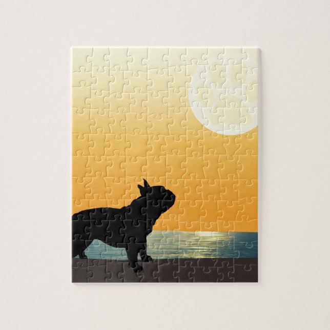 French Bulldog Surfside Sunset Jigsaw Puzzle (Vertical)