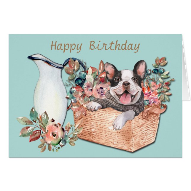 French Bulldog Surprise Birthday (Front Horizontal)