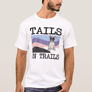 French Bulldog Tails On Trails Funny Dog Hiking T-Shirt