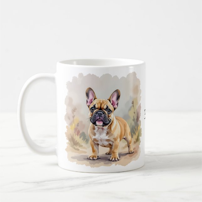 French Bulldog Tan Fawn-Colored Cute Frenchie Dog Coffee Mug (Left)