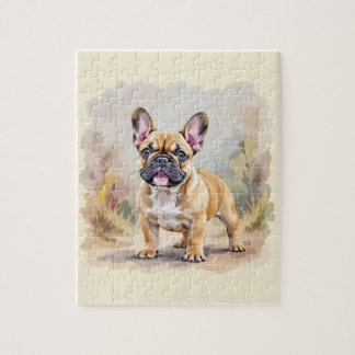 French Bulldog Tan Fawn-Colored Cute Frenchie Dog Jigsaw Puzzle