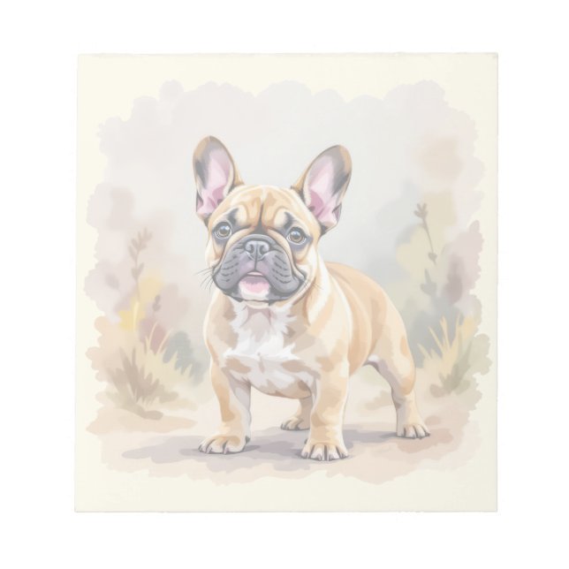 French Bulldog Tan Fawn-Colored Cute Frenchie Dog Notepad (Front)