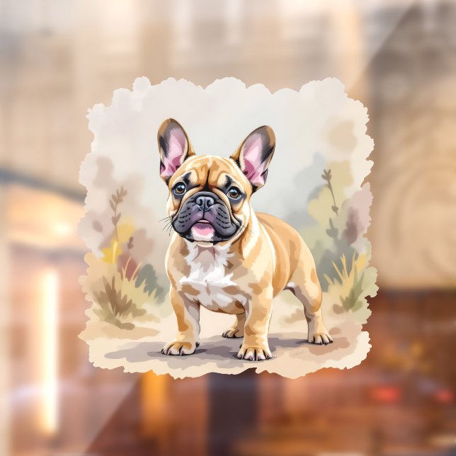 French Bulldog Tan Fawn-Colored Cute Frenchie Dog Window Cling (Sheet 2)