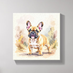 French Bulldog Tan Fawn-Coloured Cute Frenchie Dog Canvas Print