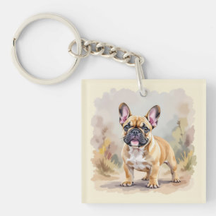 French Bulldog Tan Fawn-Coloured Cute Frenchie Dog Key Ring