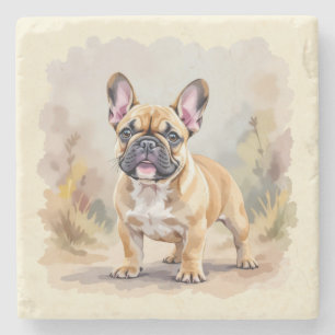 French Bulldog Tan Fawn-Coloured Cute Frenchie Dog Stone Coaster