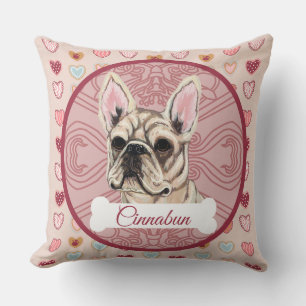 French Bulldog Tan Personalize Valentine Pillow