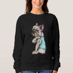 French Bulldog Tattoo I Love Mum Dog Mother's Day Sweatshirt