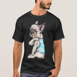 French Bulldog Tattoo I Love Mum  Dog Mother's Day T-Shirt