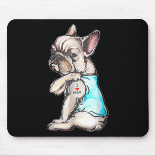 French Bulldog Tattoo I Love Mum Funny Dog Mothers Mouse Mat