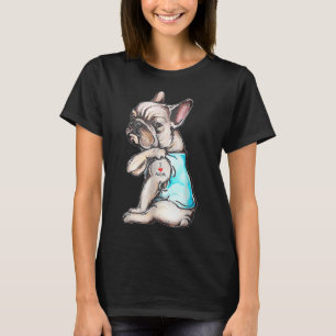 French Bulldog Tattoo I Love Mum Funny Dog Mothers T-Shirt