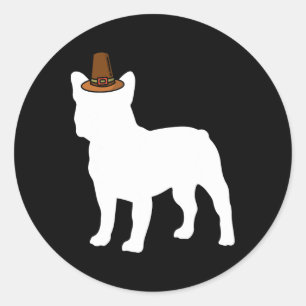 French Bulldog Thanksgiving Day Dog Puppy Lover Au Classic Round Sticker