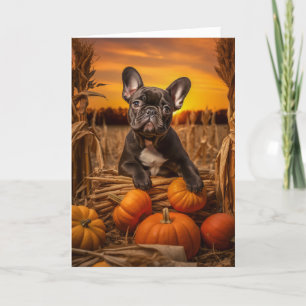 French Bulldog Thanksgiving Holiday Card