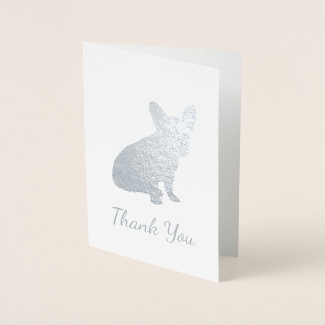 French Bulldog Theme - Baby Shower Gender Neutral Foil Card (Front)