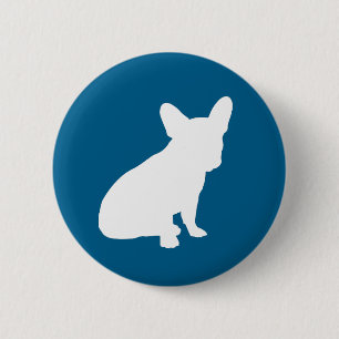 French Bulldog Theme Party - Baby Shower Blue 6 Cm Round Badge