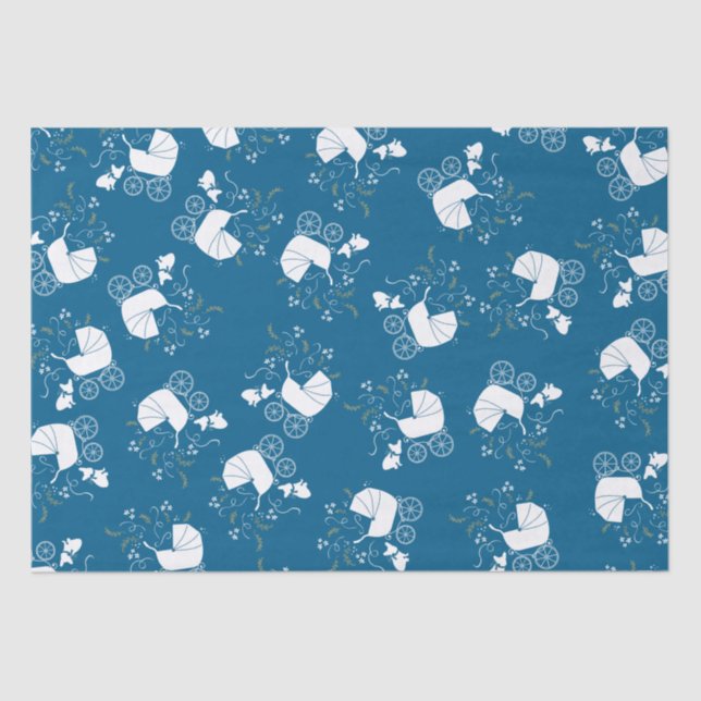 French Bulldog Theme Party - Baby Shower Blue Tissue Paper (Front)