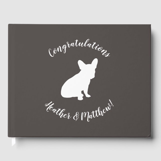French Bulldog Theme Party - Baby Shower Neutral Guest Book (Front)