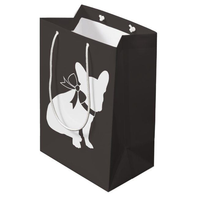 French Bulldog Theme Party - Baby Shower Neutral Medium Gift Bag (Back Angled)