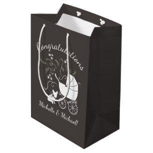French Bulldog Theme Party - Baby Shower Neutral Medium Gift Bag