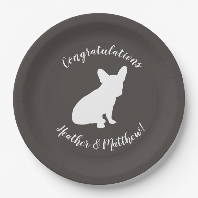 French Bulldog Theme Party - Baby Shower Neutral Paper Plate (Front)