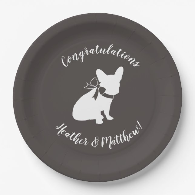 French Bulldog Theme Party - Baby Shower Neutral Paper Plate (Front)