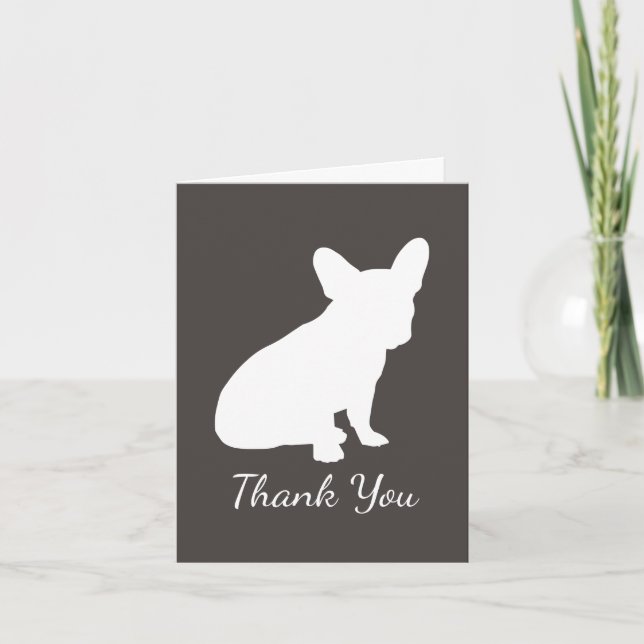 French Bulldog Theme Party - Baby Shower Neutral Thank You Card (Front)
