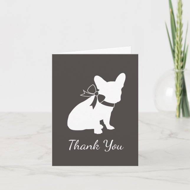 French Bulldog Theme Party - Baby Shower Neutral Thank You Card (Front)