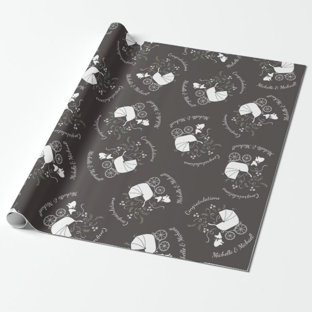 French Bulldog Theme Party - Baby Shower Neutral Wrapping Paper (Unrolled)
